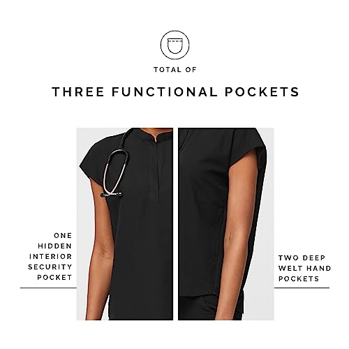 Figs Rafaela Oversized Scrub Top For Women — Black, M #TOP4