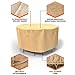 Budge P5A23SF1 All Seasons Round Patio Table Cover Lightweight, UV-Resistant, Large, Tan