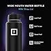 IRON °FLASK Camping & Hiking Hydration Flask with Straw, Wide Mouth Insulated Stainless Steel Sports Water Bottle - 40 oz Midnight Black