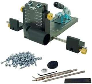Massca Aluminum Pocket Hole Jig System Pro M2 Adjustable & Easy to Use Joinery Woodworking Tool For DIY Carpentry Projects