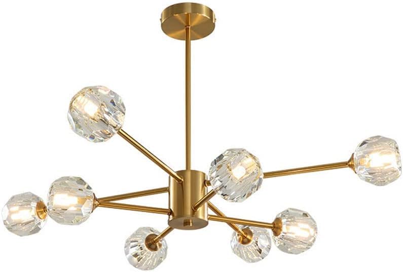 Lustre moderne à 6 lumières dorées pour illuminer votre salon avec élégance