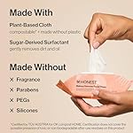 Honest Beauty Fragrance Free Cleansing Makeup Remover Facial Wipes | Plant Based, Hypoallergenic, Gentle for Sensitive Skin | 90 Count - Image 4