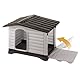 Ferplast Hundehütte DOGVILLA 90, Hundehütte Outdoor, Hundehaus, Seite zum öffnen, Boden zum Abtropfen, Isolierender Boden, Abnehmbares Dach, Lüftungsgitter, Recycelter Kunststoff, 88 x 72 x h 65 cm