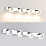 DESIGN ÉLÉGANT: Applique murale moderne avec 4 cubes en cristal et finition chrome, parfaite pour une décoration contemporaine