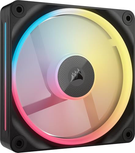 CORSAIR iCUE Link LX120-R RGB 120mm PWM Ventilateur Inversé – Ventilateur Individuel – Faible Bruit, CORSAIR Palier à Dôme Magnétique, Double Boucle Lumineuse, Vis QuikTurn™, Mode Zéro RPM – Noir