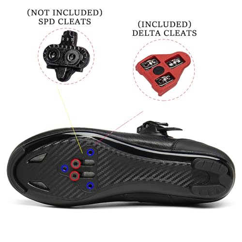 JiuQing Road Bike Shoes Men Compatible with Peloton Bike SPD Delta Cleats Indoor Outdoor Cycling Shoes3