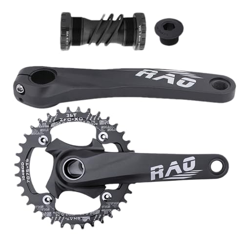 Pédalier de vélo monoplâtre creux 170 mm avec axe et plateau narrow wide