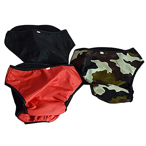 GLE2016 Dog Diapers 3 Pack Washable Female Dog Diapers Wraps, Pet Female Dog Physiological Pants Diaper Underwear Washable Sanitary Panties Reusable Waterproof (XS, Multi-Color)
