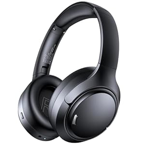Hybrid Active Noise Cancelling Bluetooth 6.0 Headphones 120H Playtime 6 ENC Clear Call Mic, Over Ear Headphones Wireless with Hi-Res Audio Comfort Earcup Low Latency ANC Headphone for Travel Workout