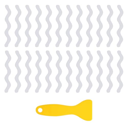 24 adesivi antiscivolo per vasca da bagno, doccia, antiscivolo, con raschietto, antiscivolo, per doccia, vasca da bagno, antiscivolo, per bambini, scale, doccia