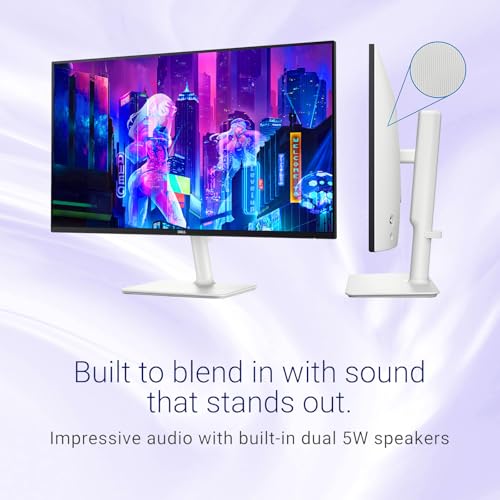 Image of Dell S27 inch QHD Monitor, 100Hz, IPS Panel, 4ms, 99% sRGB, 1500:1 Contrast Ratio, VESA, Low Blue Light, 2 x HDMI, 1x DisplayPort, 2x5W Speaker, Ultra-Thin bezels, Height /Tilt /Swivel /Pivot, White