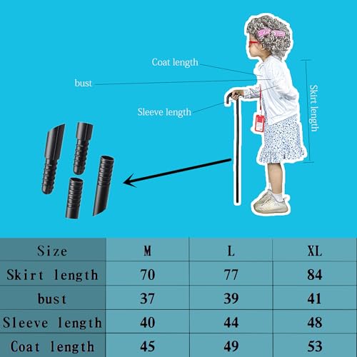 Disfraz de vieja para niña de 3-4 años set vestido y abrigo miniatura 6