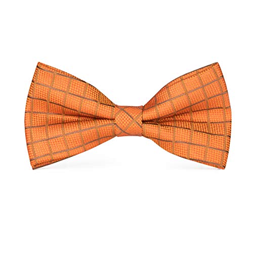 Image of Hi-Tie 5Pcs Mens Solid Color Silk Tie Satin Pretied Bowtie Lapel Pin for Men Handkerchief Cufflink Wedding Gift Box