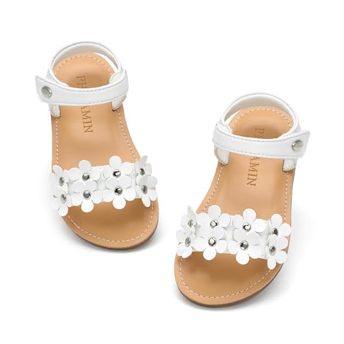 Image of PHIRAMIN Toddler Flower Girl Sandals - Girl Dress Shoes Toddler Little Kid Wedding Party
