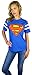 DC Comics Womens Varsity Football Tee Blue Heather (X-Large, Blue Heather)