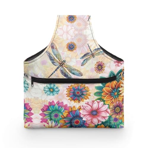 Image of ZUXONGSY Mandala Yarn Storage Bag for Crocheting Dragonfly Knitting Project Handbag Crochet Organizers and Storage