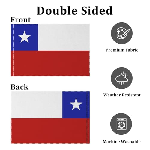 Drapeau Chili indéchirable 1,5 x 2,4 m résistant aux intempéries - 2