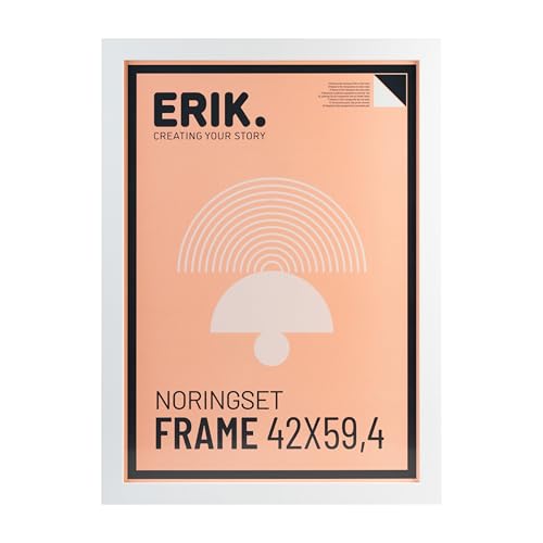 Grupo Erik Cornice 42x59,4 cm Bianca - Portafoto da Parete in MDF Effetto Legno per Poster, Quadri, Puzzle o Foto | Cornice da Parete con Accessori per Appendere Inclusi e Packaging Protettivo