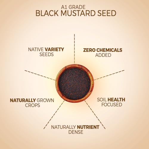 Image of Gyros Organic Farms Stone Cold Pressed Black Mustard Oil 15 Litre Tin /Chemical Free /Kacchi Ghani /Chekku /Sarso Tel /Good for Heart /Cholesterol Free /100+ Lab-Tested Quality