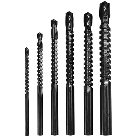 JONMON Titanium Coated HSS Twist Drill Bits - 3-8mm Serrated Side Cutting Tap Spiral Saw Grooving Drill Bit Hole Holesaw Tool for Carpenter Woodworking Wood Metal Plastic Cover