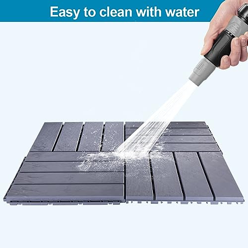 Spurtar-3168-sq-ft-Plastic-Interlocking-Deck-Tiles-36-Pack-113x113-Patio-Flooring-Outdoor-Waterproof-for-All-Weather-Use-Patio-Flooring-Decking-for-Porch-Poolside-Balcony-Backyard-Grey