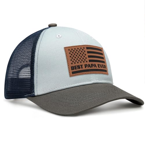 Image of Papa Gifts from Grandkids American Flag Cap Papa Hat for Grandpa