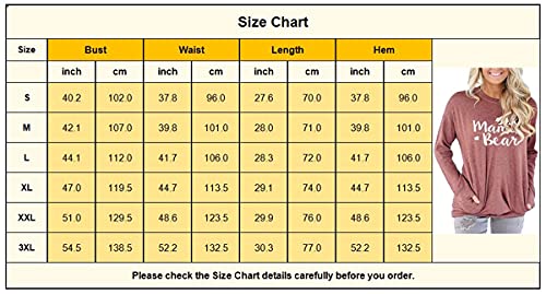Onlypuff Long Sleeve Pocket T Shirts For Women Mama Bear Tops Solid Dark Gray L thumb #4
