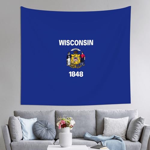 Tapisserie murale drapeau Wisconsin EdWal decoration salon tenture chambre et canape couverture