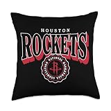 NBA - Houston Rockets Arched Crest Black Red And White Throw Pillow