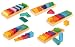 Grimm's Large Shapes & Colors Building Set, Part 1 - Colorful Wooden Blocks in 5 Geometric Forms with Storage Trays (4x4 Size)