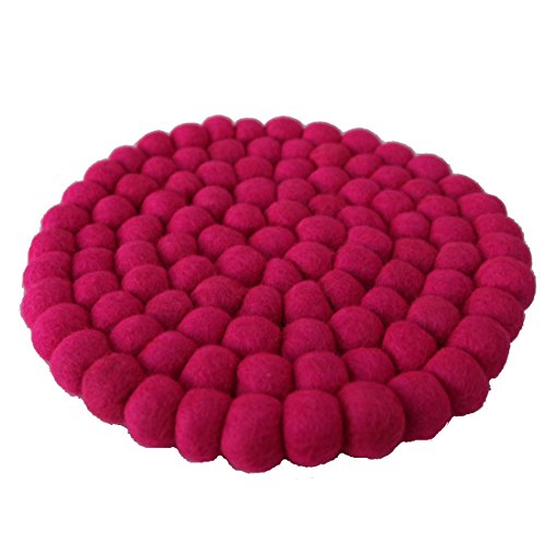 Maharanis Fairtrade Filz Untersetzer Topf Untersetzer pink 22 cm handgefertigt aus Reiner Wolle, hitzebeständig