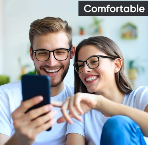 Image of Blue Light Blocking Computer Glasses for Men & Women, Square TR90 Lightweight Eyeglasses Frame, Anti Eye Strain UV Protection, Clear Lens for Gaming Office Reading