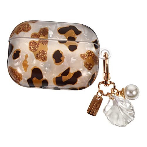 Gadpiparty 1pc Box Leopard Print Earphone Case with Shell Pearl Chain Headphone Cover Compatible with Durable and for Your Headphones -  1012ULN536Y5QVC92