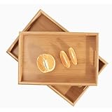 Scifimpの長方形ティートレイは、ご自宅、お客様へのおもてなし、ティーブレイク、カフェ、キッチンでのサービングに最適です。天然の竹と木材を使用し、フレーム付きです（詳細はサイズ表をご覧ください）。 (45*33*5)