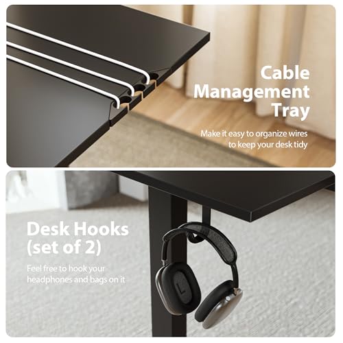 Image of Agilestic L-Shaped Standing Desk Adjustable Height, Electric Corner Standing Desk, Sit Stand Up Desk, 75x61 inch Sit Stand Computer Table, Black