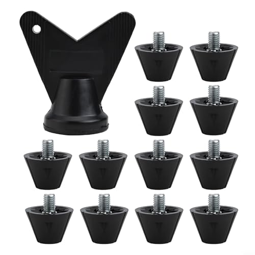 GANCEI Juego de 12 tacos de repuesto para botas de fútbol de 5 mm con rosca antideslizante para zapatos de fútbol, rugby, senderismo, color negro con llave (13 mm) GANCEI Juego de 12 tacos de repuesto para botas de fútbol de 5 mm con rosca antideslizante para zapatos de fútbol, rugby, senderismo, color negro con llave (13 mm)