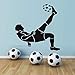Tatuaże ścienne i obrazy ścienne sztuka nowy design dekoracja tanie winyl futbolowy Player naklejki ścienne zdejmowane pomieszczenie dekoracyjne piłka nożna sylwetka naklejka 44x46 cm