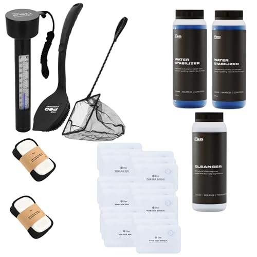 Image of The Pod Company Pro Ice Pod Complete Cold Plunge Bundle - 100-Gallon Ice Bath with 18 Ice Bricks, Insulated Lid & Cover, Water Jet, Maintenance & Cleaning Kit, Thermometer & Floor Mat
