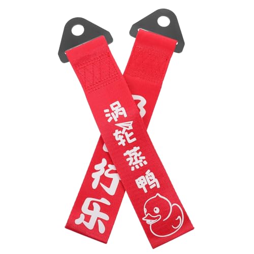 GALPADA Cuerda De Arrastre Duradera para Coche 2 Piezas Cinta De Nailon Roja Correa para Transportar Vehículos Segura Resistente Accesorios para Remolque Automotor Invierno Adultos