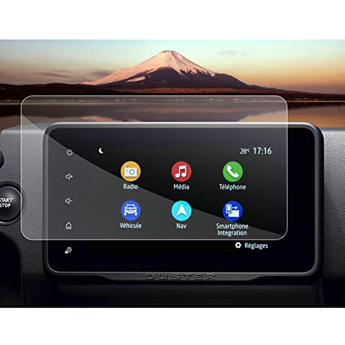 SXCY [Lot de 2] pour Renault Duster Dacia 2022 Navigation Film de Protection, 8" Transparent GPS Film en Plastique 4H Dureté/Anti Rayures/Anti Empreinte Cover