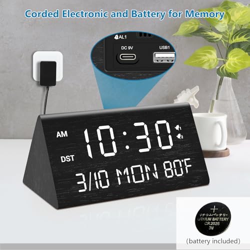 Reloj despertador digital que soluciona el despertar con alarma dual 3
