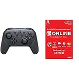 nintendo switch: pro controller, nero & 365 giorni switch online membri (individual) codice download