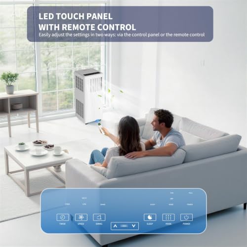 Mobiles Klimagerät 7000 BTU 2, 05 KW, 4- in- 1 Mit Kühlen, Entfeuchten, Ventilieren Und Schlafmodus, Leise 51 dB, EEK A, Inkl. Fernbedienung, 24h Timer, Abluftschlauch & Fensterkit, Für Räum-4