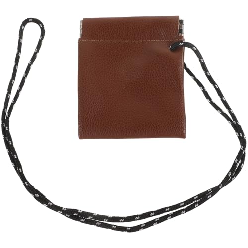 ERINGOGO ネック紐イヤホンポーチ 耐水PU素材 軽量コンパクト収納バッグ 旅行やアウトドア用吊り下げイヤホンケース