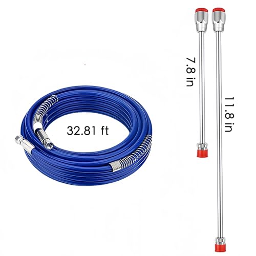 Image of Sprayer Accessories Parts，Spray Painted Extension Pole with Paint Sprayer Hose，Compatible with Graco 390 395 Spraying Machine，Airless Paint Spray Gun Set
