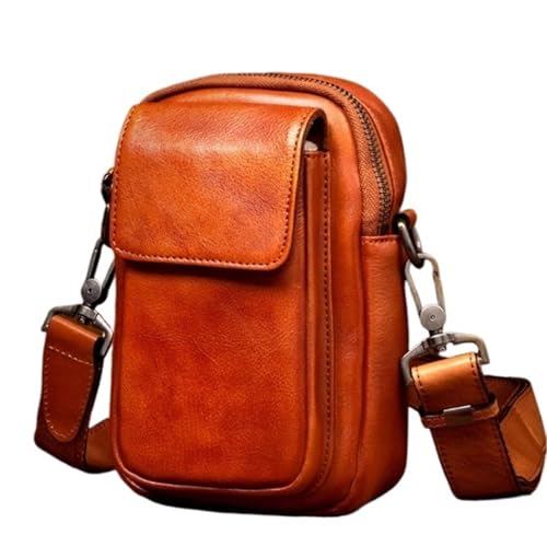 Men Vintage Crossbody Bag, PU Leather Satchel Pouch, Small Messenger Bags, Waterproof Casual, for Travel Work Business