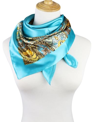 Image of Women's 35 inch Satin Square Silk Like Hair Scarves and Wraps Headscarf for Sleeping | Silk Feel Neckerchief, Hair Scarf, Fashion Bandana, Headscarf, Headband, Hair Wrap Sleeping, Daily Fashion Styling