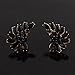 Luxury Fashion Gold Color Crystal Clip on Earrings Without Piecing for Women Party Wedding Anti-Allergy Earrirngs (Black)