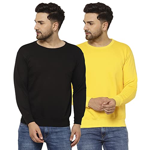 Image of Mack Jonney Fleece Round Neck Sweatshirt for Men (Pack of 2)-SW RN BLK RST 02-P