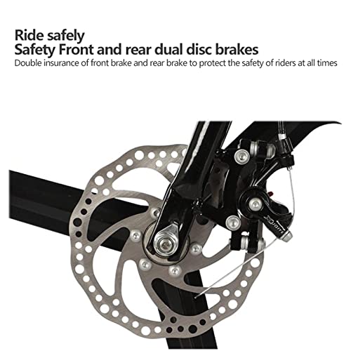 zcyg 20 inch mountainbike, opvouwbare fiets, voor dames dames fiets, heren fiets (maat: 20 inch, kleur: zwart) - Afbeelding 5